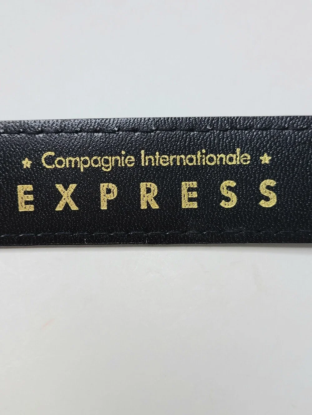 Express Compagnie Internationale Black Genuine Suede 90s Vintage Belt